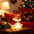 thumbnail image 7 of Clearance Christmas Resin Corgi Dog Figurines with LED Light, Cute Christmas Decorations for Home, Christmas Dog Night Light for Home 7.9 Inch, 7 of 7