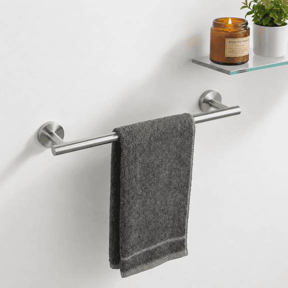 16-Inch Wall Mount Towel Bar, Brushed Nickel Finish, SUS304 Stainless Steel, Heavy-Duty Construction for Bathroom and Kitchen
