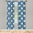 thumbnail image 2 of Ambesonne Stars 4-Panel Curtains, Small and Bigger Ornaments, 56"x63", Slate Blue and White, 2 of 4