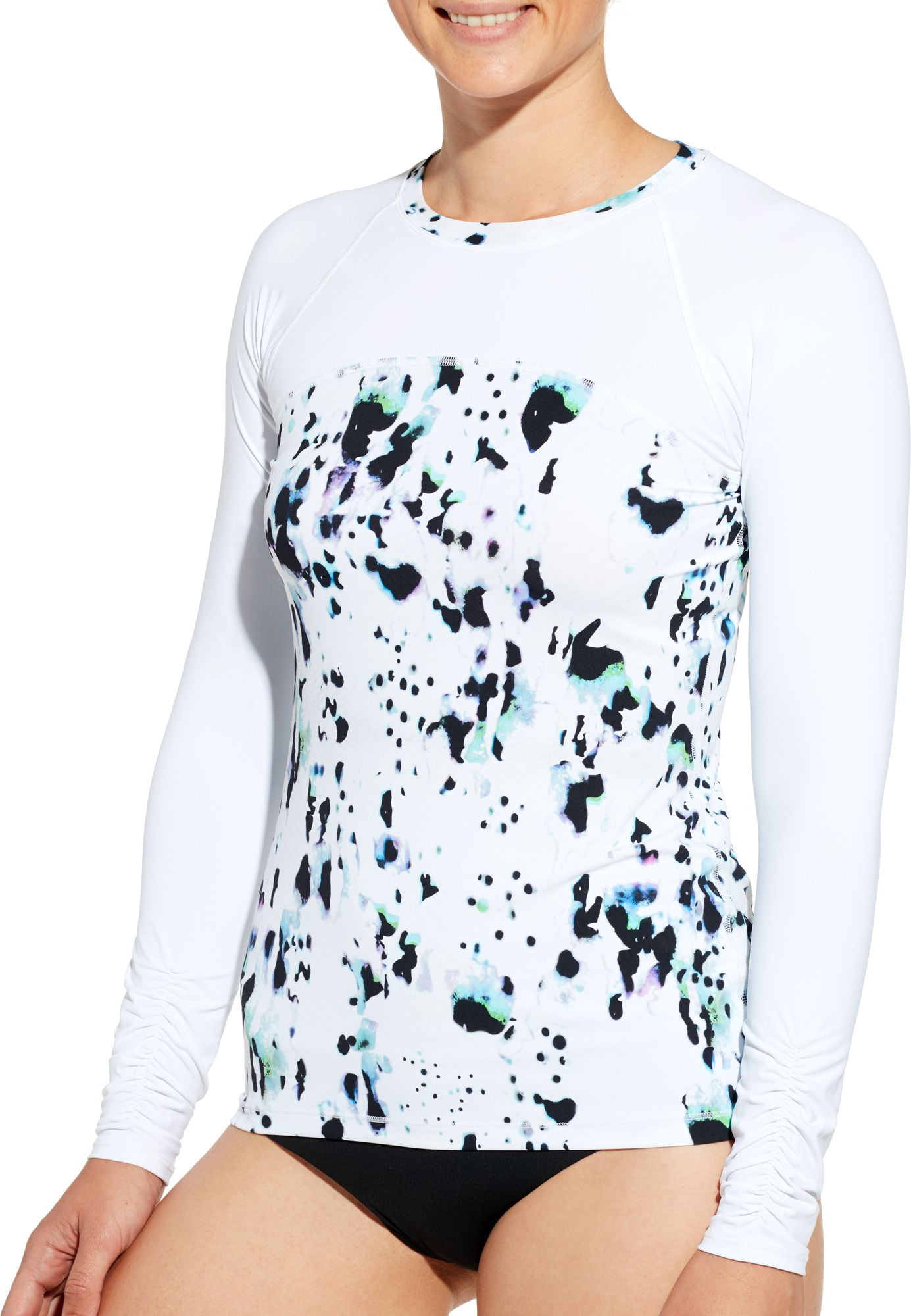 calia by carrie underwood women's plus size long sleeve zip up rash guard