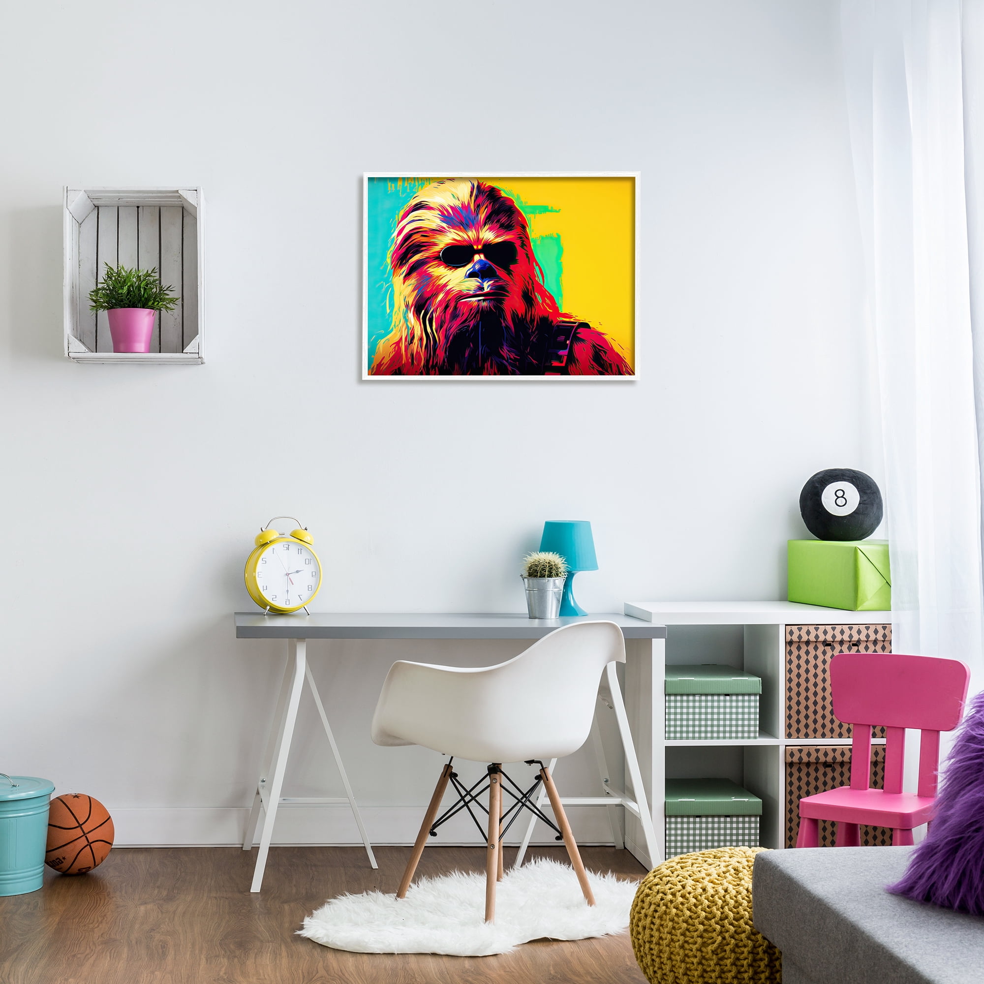 Stupell Industries Abstract Sci-Fi Creature Fairy Tales & Fantasy Painting White Framed Art Print Wall Art, 30 x 24