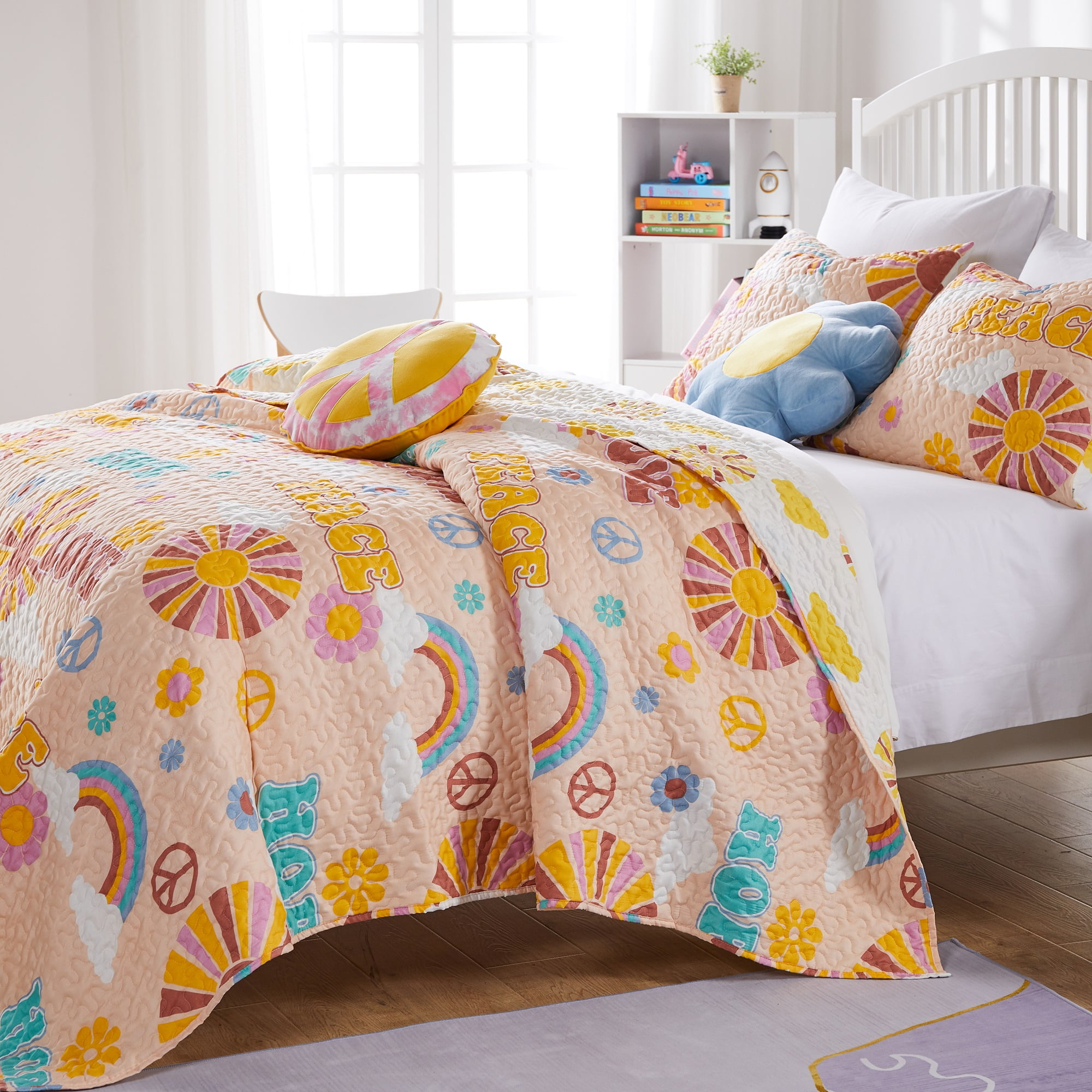 Greenland Home Fashions Cassidy Retro 1960s Reversible Quilt Set, 2-Piece Twin