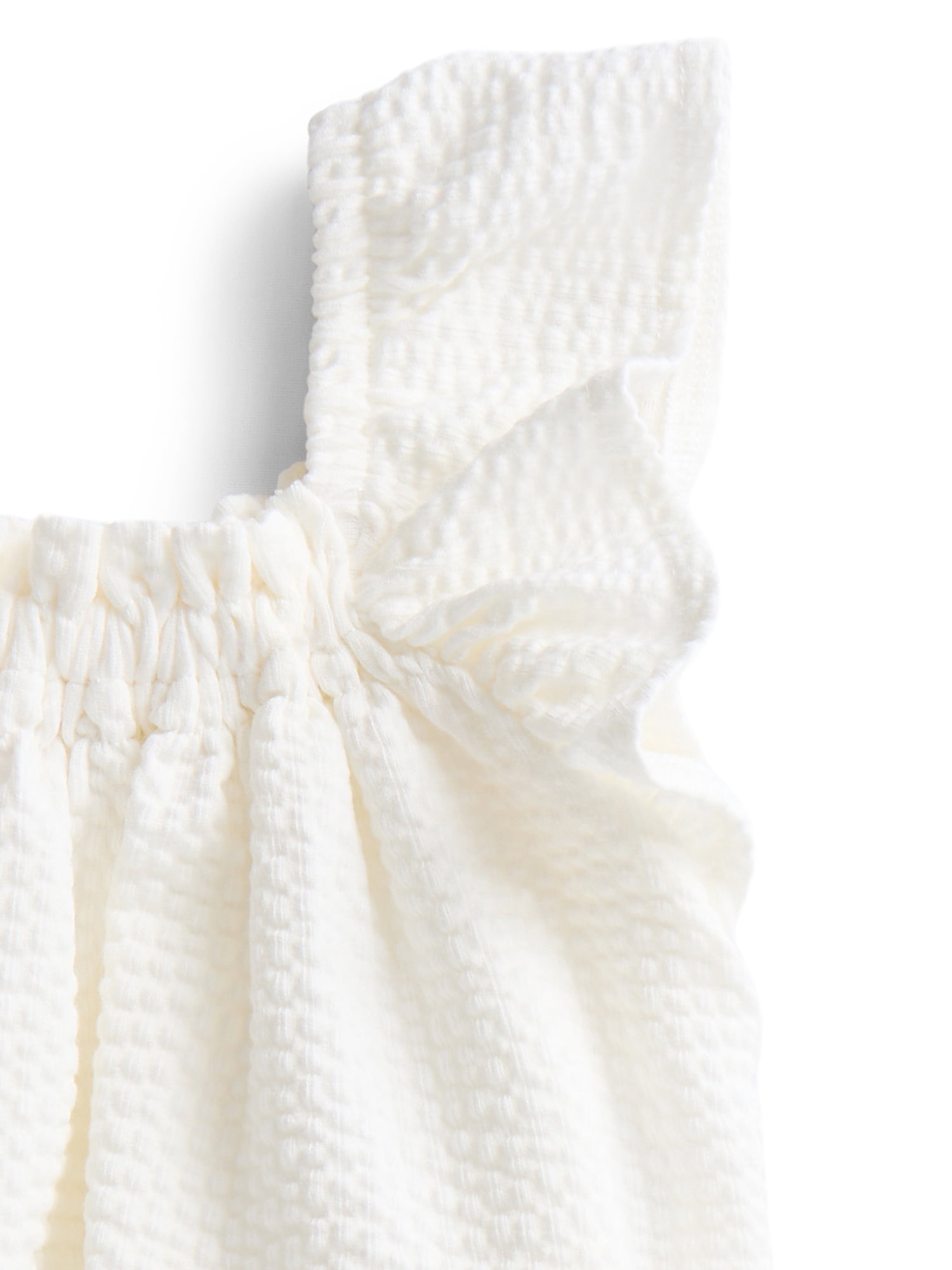Wonder Nation Baby Girls Seersucker Romper & Bloomers with Flutter-Sleeve, 2-Piece Set, Sizes 0–24M