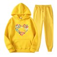 thumbnail image 1 of Ensemble de Vêtements de Sport Imprimés pour Femmes, Pantalon à Capuche, Manches Longues, 1 of 3