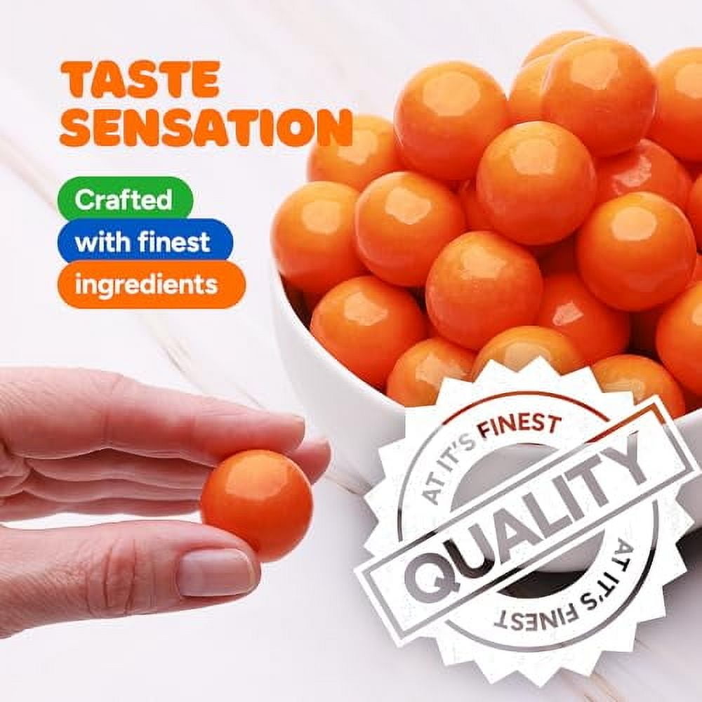 Gumballs for Gumball Machine - 1 Inch Large Gumballs - Orange Flavored Bubble Gum Orange Gumballs - Kids Gum - Bulk Gum Balls 1.7 Lb