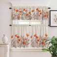 thumbnail image 6 of Minimalism Floral Curtain Valances Set Watercolor Chrysanthemum Flowers Linen Kitchen Curtains 24&nbsp;inch Length Rod Pocket Valance and Tiers 3 Piece Set Small Bedroom Bathroom Laundry Decor, 6 of 9