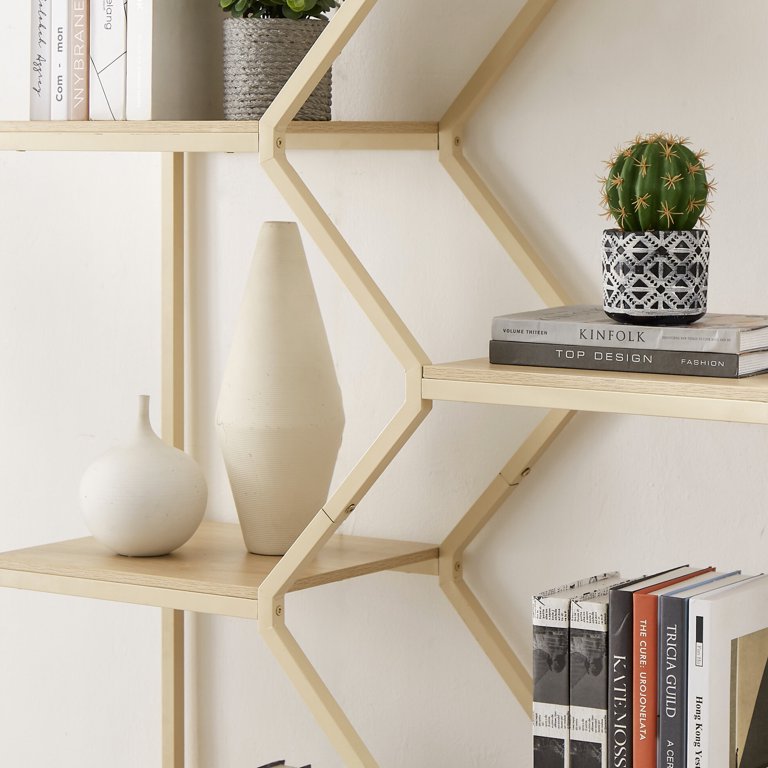 Farmhouse Bookcase and Bookshelf with Storage Cabinet & Door