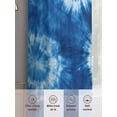 thumbnail image 6 of Sheer Curtains 96 Inches Long 2 Panels, Abstract Blue Tie-Dye Rod Pocket Curtain Voile Draperies, Retro Ethnic Style Pattern Light Filtering Window Treatment for Living Room Kitchen Bedroom, 6 of 8
