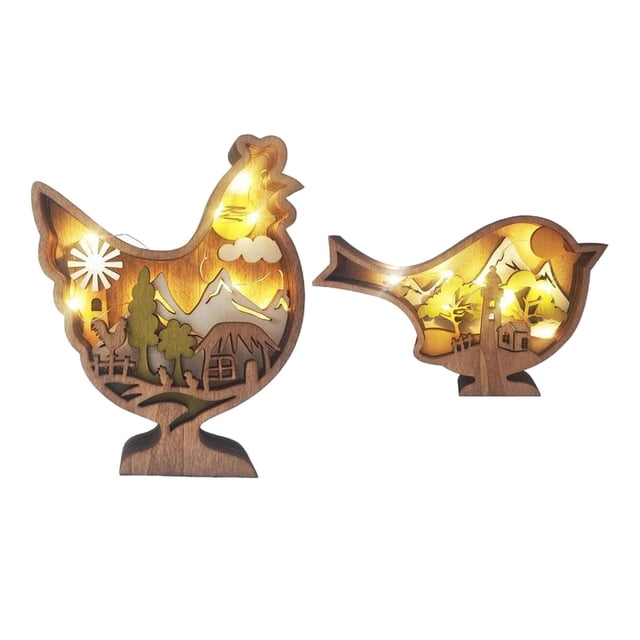 2 Pieces Wood Art Silhouette Sculpture Animal Crafts for Shelf Gift BLESIY Escultura de silueta de oso