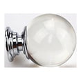 thumbnail image 3 of 2 Lamp Finials, 3CM， Threaded Base Glass Ball Lamp Finials Decorative, Finials for Lamps with Chrome Base, Transparent crystal light ball, 3 of 5