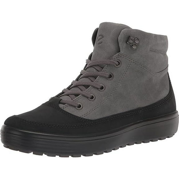 ECCO Men's Soft 7 Tred II Waterproof Weather Sneaker Ankle Boot, Titanium/Black Nubuck, 8-8.5.5