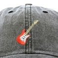 thumbnail image 2 of DALIX Electric Guitar Ball Cap Embroidered Hat in Washed Black, 2 of 7
