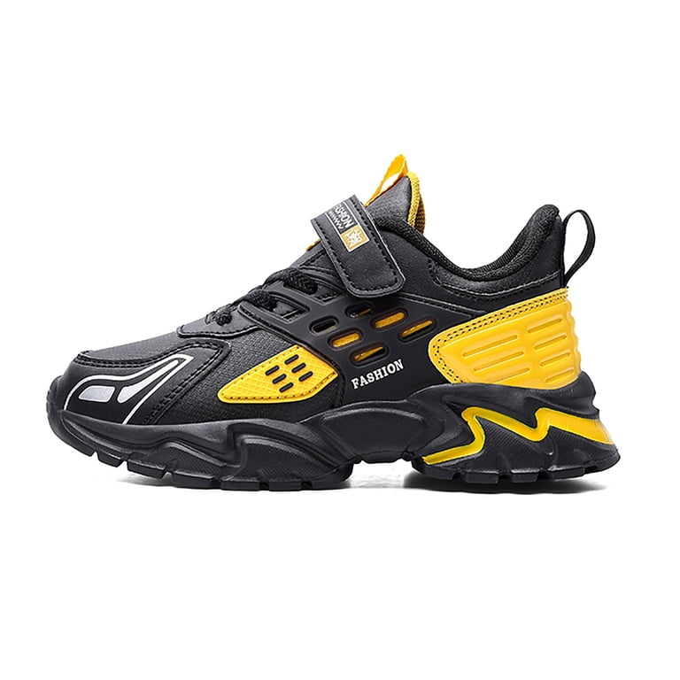 Xudanell Toddler Boy Dress Shoes Leather Face Athletic Running Toddler Boy Sneakers  Yellow - Walmart.com