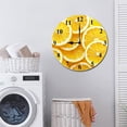thumbnail image 7 of ZXCXRQFa Lemon Yellow Silent Non Ticking Wooden Clock 10 Inch, Round Wall Clock,Decorative for Living Room, Kitchen, Home,Bathroom, Bedroom, Office or School, 7 of 7