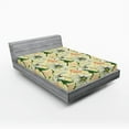 thumbnail image 2 of Ambesonne Springtime Fitted Sheet, Watercolor Wild Flowers, California King, Grey Yellow Hunter Green, 2 of 5