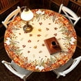thumbnail image 6 of Dmlomu Thanksgiving Round Table Cloth, 47in Waterproof Table Cover, Wipeable No-Wash Fall Decorations for Home Dining Table Decor Holiday Party, 6 of 6