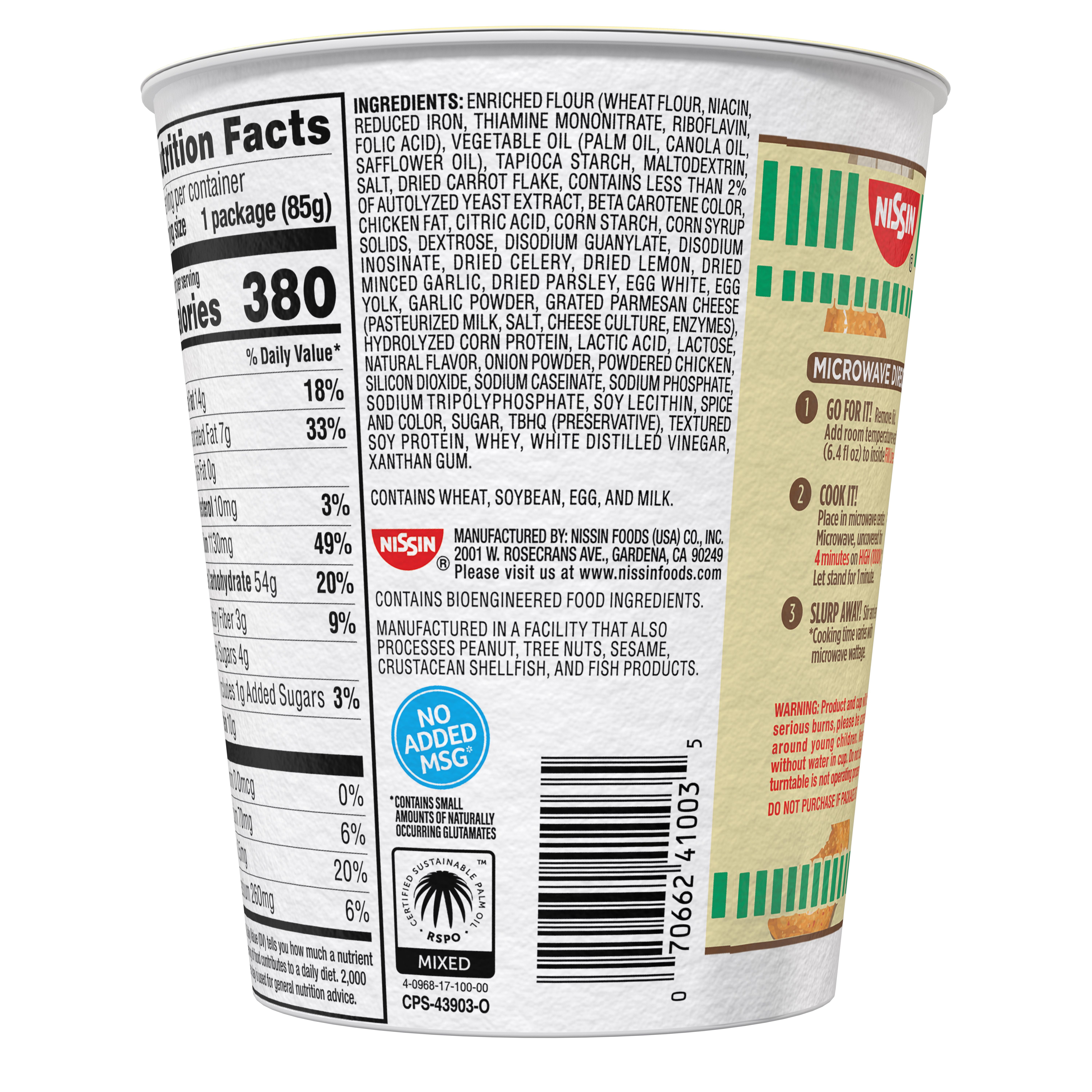(6 pack) Nissin Cup Noodles Hot Wings Garlic Parmesan Flavor, 3.0 oz Cup, Limited Edition