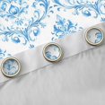 thumbnail image 4 of Manfei Vintage Western Damask Blackout Curtains Set of 2 (52x84 Each) for Adult, White Blue Flower Print Window Curtains, Boho Mandala Curtains and Drapes, Living Room Curtains Decor, 4 of 6