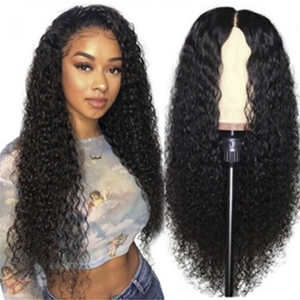 Willstar Wave Wig Hair Middle Part Long Curly Small Volume Head Set -  