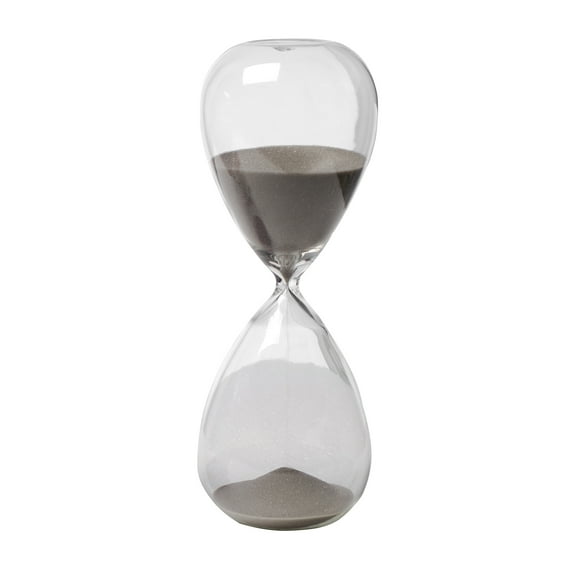 8" Ferdinand 30-Minute Hourglass, Gray Sand-Color:Clear,Style:Contemporary