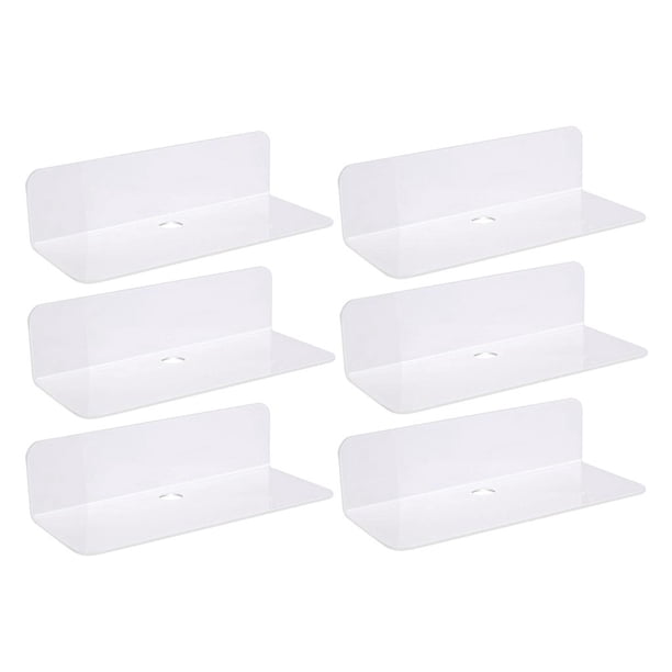 Estante De Pared Flotante De Acrílico Sin Daos Para Video Con Altavoz Inteligente 6 Piezas Blanco Sunnimix Estantes de pared flotante de acrílico