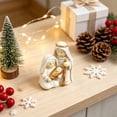 thumbnail image 4 of Lilixerw Christmas Nativity Figurine Holy Family White Gold Joseph Staff Tabletop Decor for Home Mantel Shelf Living Room Holiday Decoration, 4 of 6