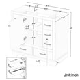 thumbnail image 6 of Euroco 36" Bathroom Vanity without Sink, Cabinet Base Only, Six Drawers, Multi-Functional Drawer Divider, Adjustable Shelf, Green, 6 of 9
