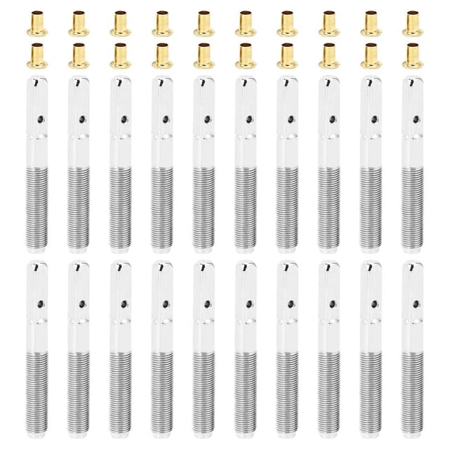 20 Pcs Lyre Harp Tuning Pin Nails with 20 Pcs Rivets Set for Lyre Harp Small Harp Musical Stringed Instrument,20 x String Pin Nails 20 x Rivet,Silver & Gold