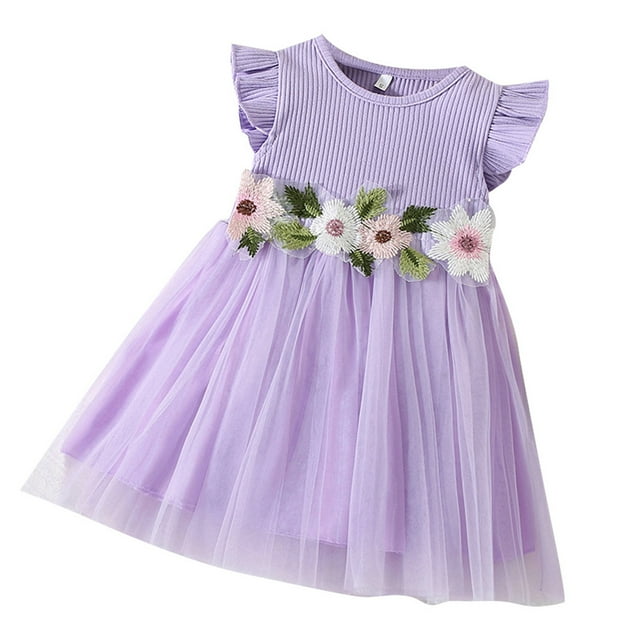 HNMKIU Robe Fleurie pour Fillettes pour Fêtes Mariages et Anniversaires - Robe Tutu Élégante