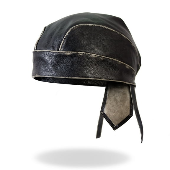 Hot Leathers HWL1009 Grey Rub-Off Seam Leather Headwrap One size fits most