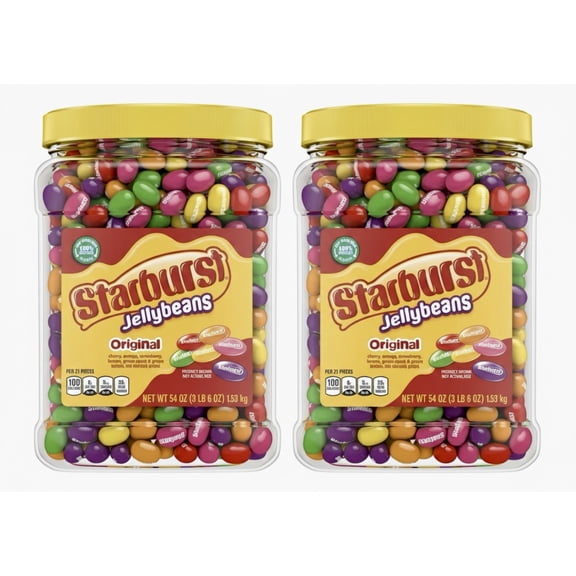 Starburst Jellybeans Original Assorted Chewy Candy Resealable Jar (6 LB) 108 oz