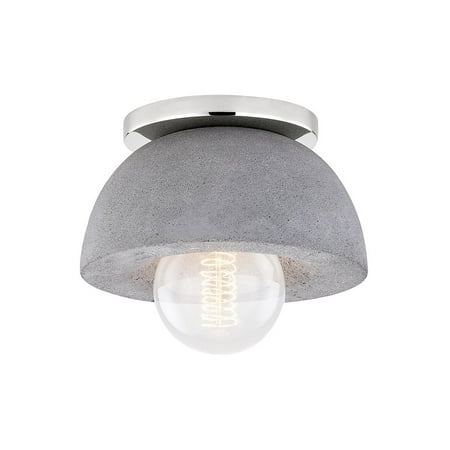 

Polished Nickel Tone Finish Flush Mounts 6 Long Cement Material E26 Medium Base 1 Light Fixture