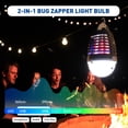 thumbnail image 3 of Portable Bug Zapper Outdoor Indoor, Electric Mosquito Fly Killer Lamp with Three Lighting Mode, USB Rechargeable Light Bulb Zapper for Camping, Home, Patio, 3 of 7