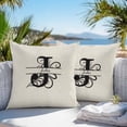 thumbnail image 3 of Throw Pillow Covers 18x18 Inch Set of 2, Letter J Waterproof Outdoor Pillow Covers, Monogram Words Decorative Cushion Pillowcases for Couch, Sofa, Bed, Garden, Patio, 3 of 9