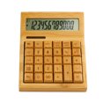 thumbnail image 1 of moobody Multifunctional Bamboo Electronic Calculator Counter 12 Digits Solar & Battery Dual Powered for Home Office School Retail Store, 1 of 7