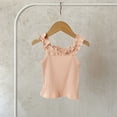 thumbnail image 4 of Ohufall Toddler Girls Tank Tops Ruffled Crew Neck 0-5T Summer Tank Top Breathable Solid Color Summer Casual Tank, 4 of 6