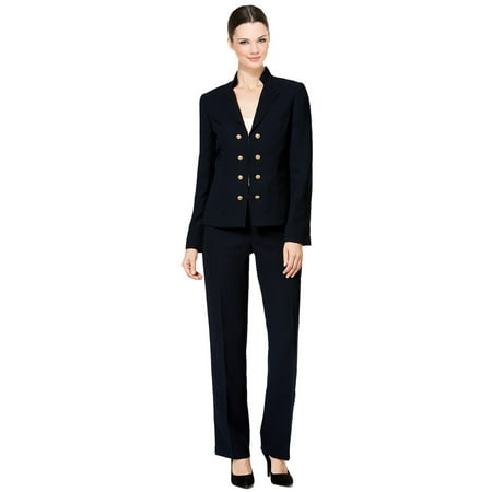 Tahari ASL Petite Double Breasted Jacket Pant Suit