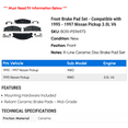 thumbnail image 2 of Front Brake Pad Set - Compatible with 1995 - 1997 Nissan Pickup 3.0L V6 1996, 2 of 2
