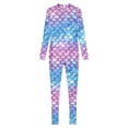 thumbnail image 6 of Sxiwei Women's Mermaid Jumpsuit Fish Scales Print Catsuit Long Sleeve Full Body Suits Swimsuits Type G M, 6 of 8