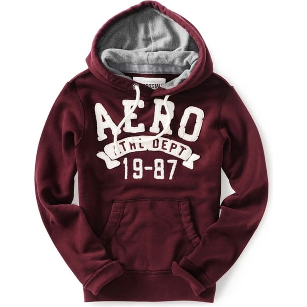 Aeropostale - Sudadera con capucha para hombre Aero Athl Dept 19-87, rojo, XS