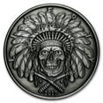 thumbnail image 1 of 1 oz Silver Antique Round - Western Skulls (Indian Chief), 1 of 4