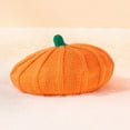 Family Matching Pumpkin Beret Hat Mommy and Me Halloween Beanie Knit