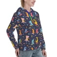 thumbnail image 6 of Fotbe Cartoon Dinosaur Pattern Womens Long Sleeve Hoodie, Pullover Hooded Sweatshirt, Kangaroo Pocket Hoodie with Eye-catching Drawstrings-Small, 6 of 7