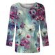 thumbnail image 4 of Moda mujer cuello redondo tres cuartos 3/4 manga camiseta otoño estampado blusa Tops sudadera Fridja FKASFK3044, 4 of 5