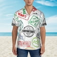 thumbnail image 2 of Susaid Stamp Set Collection Print Hawaiian Shirts for Men Women,Hawaiian Summer Short-Sleeve Casual Relaxed-Fit Button-Down,Large, 2 of 7