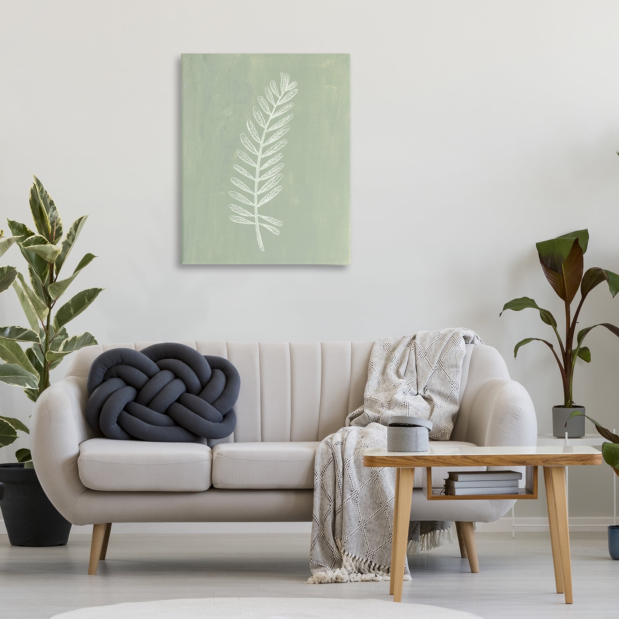 Stupell Industries Simple Fern Impression Plants & Flowers Painting Wrapped Canvas Art Print Wall Art, 30 x 40