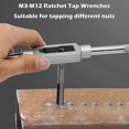thumbnail image 2 of M3-M12 8/6 PCS Metric Hand Tap Set HSS Right-handed Tapping Drill Thread Punching Wrench Hand Tools Male to Make Thread in Steel, 2 of 5