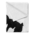 thumbnail image 2 of Ballet Soft Flannel Fleece Throw Blanket, Silhouette of Little Ballerina Girl Dancing on the Roof Top, Cozy Plush for Indoor and Outdoor Use, 60" x 80", Charcoal Grey Dimgray, by Ambesonne, 2 of 5