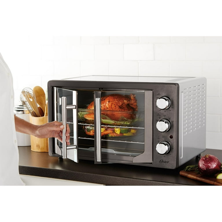 Oster French Door Convection Toaster Oven, Countertop Oven, Metallic &  Charcoal 