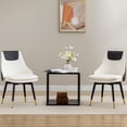 thumbnail image 4 of Swivel Faux Leather Dining Chairs Set of 2 Modern Upholstered Kitchen Dining Room Chairs Side Chair with Metal Legs for Home Kitchen Office, White, 4 of 6